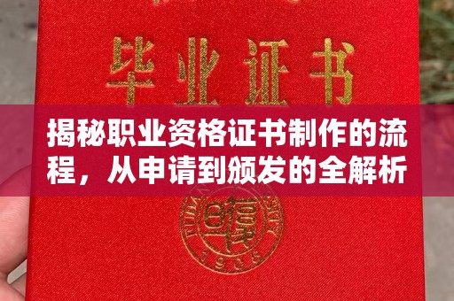 丽江揭秘职业资格证书制作的流程，从申请到颁发的全解析