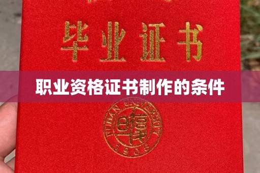 丽江职业资格证书制作的条件