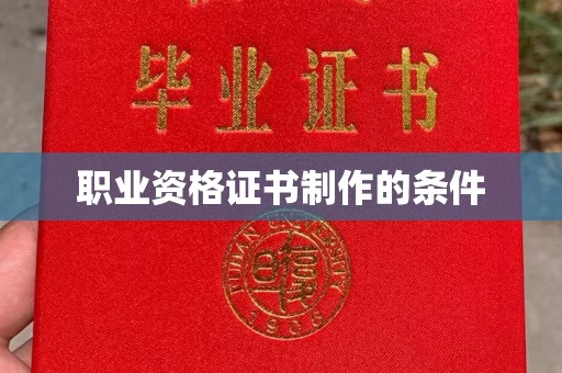 丽江职业资格证书制作的条件